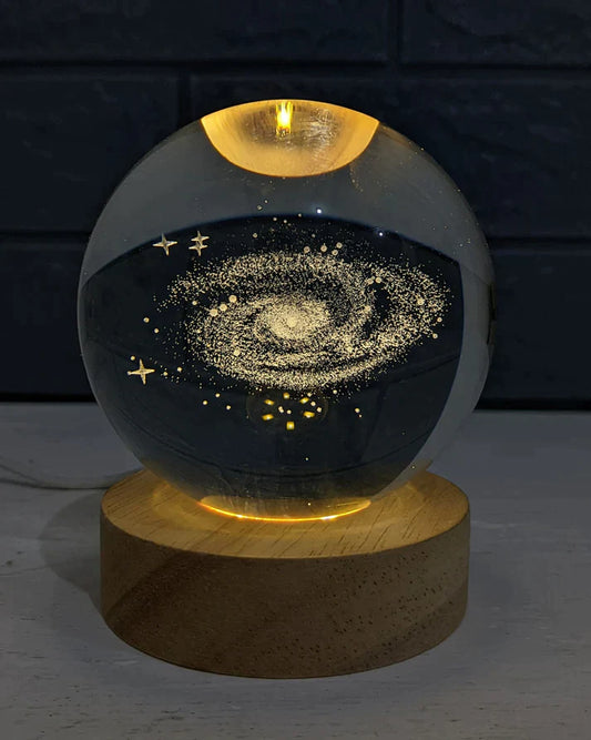 3D Galaxy Luminous Crystal Ball Night Light